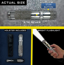 Load image into Gallery viewer, Rhinestone Studded Rechargeable Tactical Flashlight and Stun Gun – Safety Illuminated - Yadget