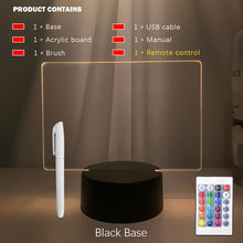 Load image into Gallery viewer, Touch Control Base Rewritable 3D Night Light with Message Board - Yadget