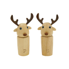 Load image into Gallery viewer, Reindeer Wooden Salt &amp; Pepper Mills by Peterson Housewares