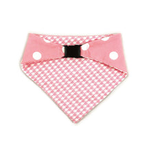Load image into Gallery viewer, Pink Houndstooth Reversible Dog Bandana