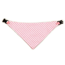 Load image into Gallery viewer, Pink Houndstooth Reversible Dog Bandana