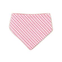 Load image into Gallery viewer, Pink Houndstooth Reversible Dog Bandana