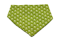 Load image into Gallery viewer, Lime Green Skull Reversible Dog Bandana