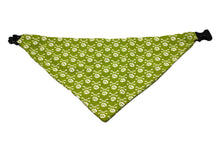 Load image into Gallery viewer, Lime Green Skull Reversible Dog Bandana
