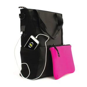 Bulletproof Tote Bag with detachable 4000 mAH Power Bank! - Yadget