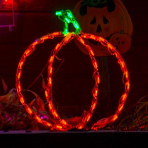 Halloween Pumpkins in LED Lights - Set of 2