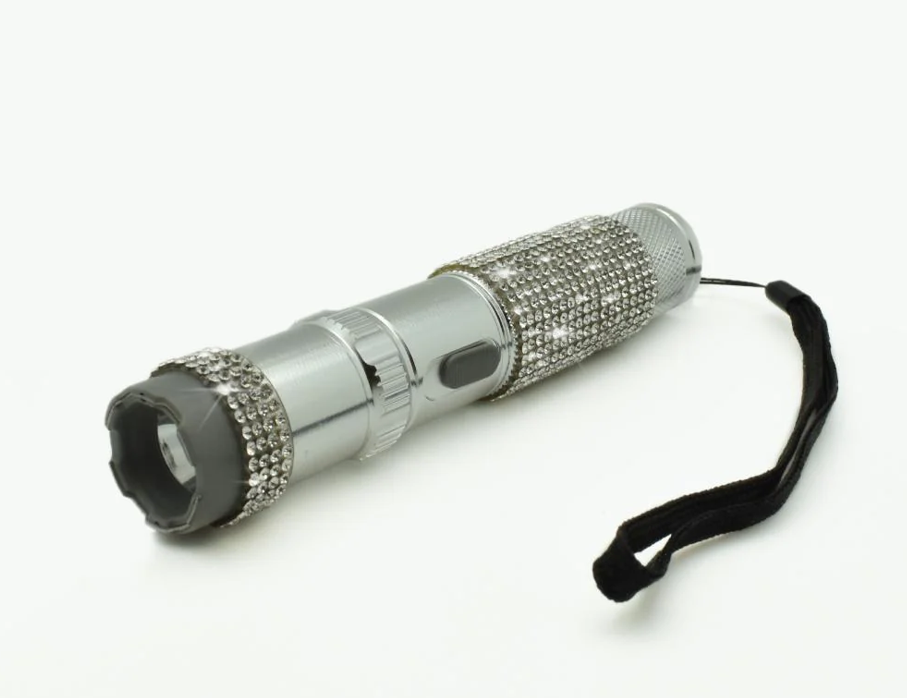 Rhinestone Studded Rechargeable Tactical Flashlight and Stun Gun – Safety Illuminated - Yadget