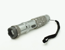 Load image into Gallery viewer, Rhinestone Studded Rechargeable Tactical Flashlight and Stun Gun – Safety Illuminated - Yadget