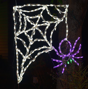 Halloween Spider with Corner Web in  LED Lights