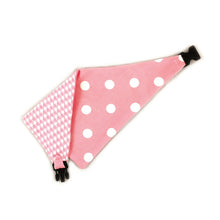 Load image into Gallery viewer, Pink Houndstooth Reversible Dog Bandana