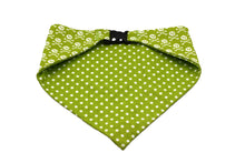 Load image into Gallery viewer, Lime Green Skull Reversible Dog Bandana