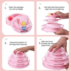 Interactive Cat Toy foldable multi-layer with Ball