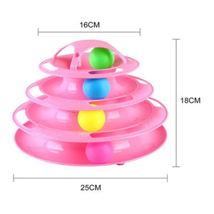Interactive Cat Toy foldable multi-layer with Ball